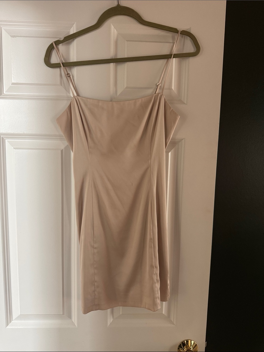 Aritzia Light Cream Slip Mini Dress with Adjustable Spaghetti Straps